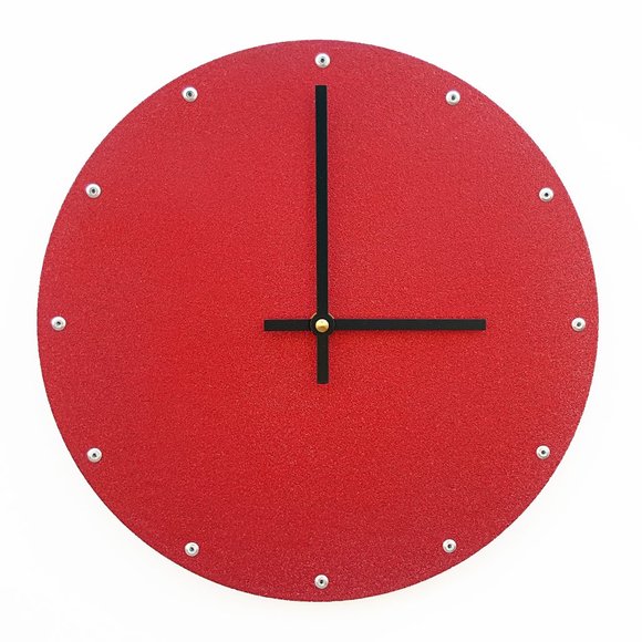 Glitter Red Circle Wall Clock - Modern Home Decor